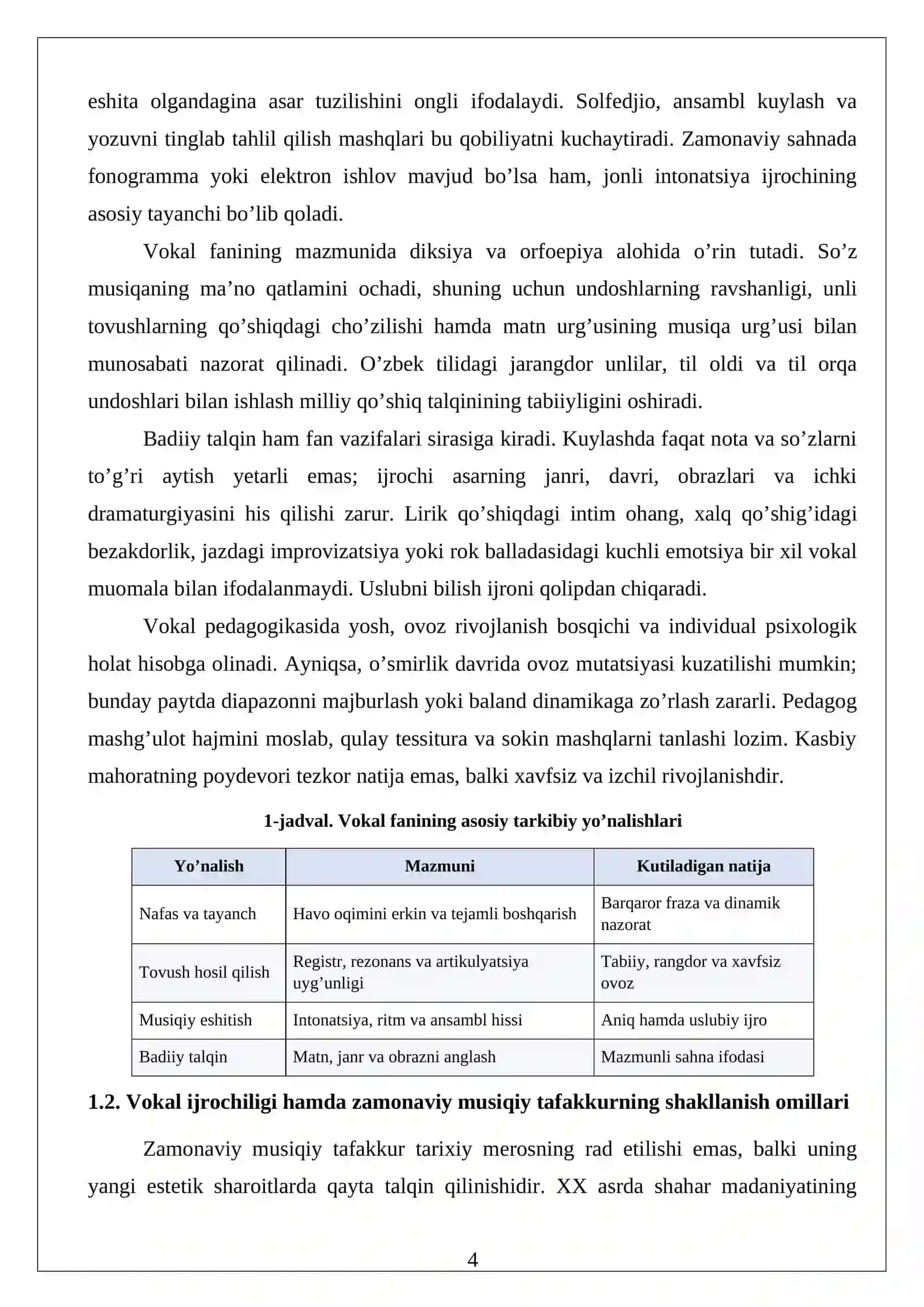 Vokal san’ati va zamonaviy musiqa 4