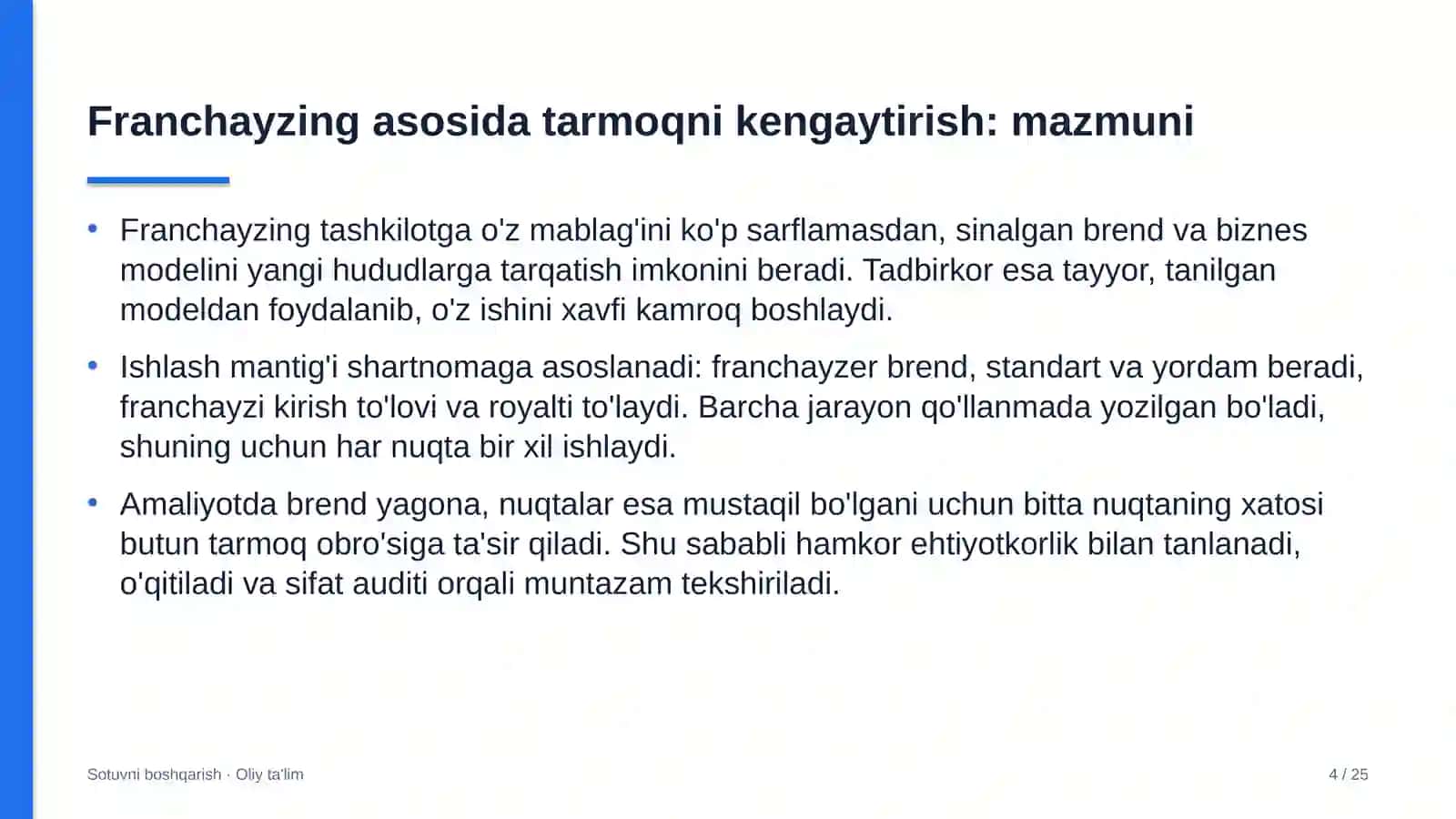 faktoring kompaniyalarida franchayzing asosida sotuv tarmog'ini kengaytirish 8211 4