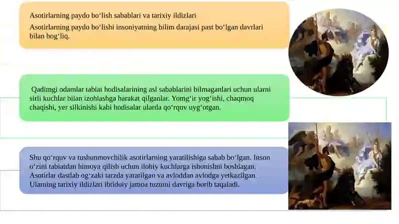 Asotirlarda insoniyatning ilk tasavurlarining aks etishi 4