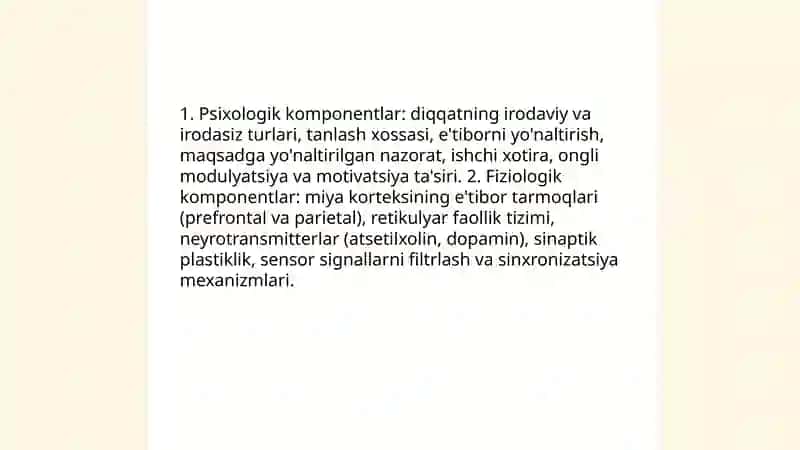 Psixolog olimlarning diqqat va sezgilar haqidagi qarashlari 4