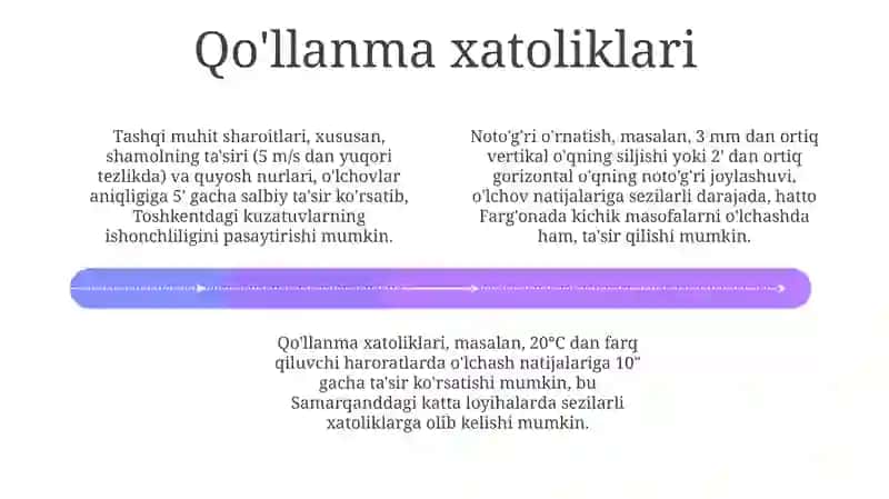 Teodalitlarda asbob xatoligi va uning tasirini kamaytirish uslublari 4