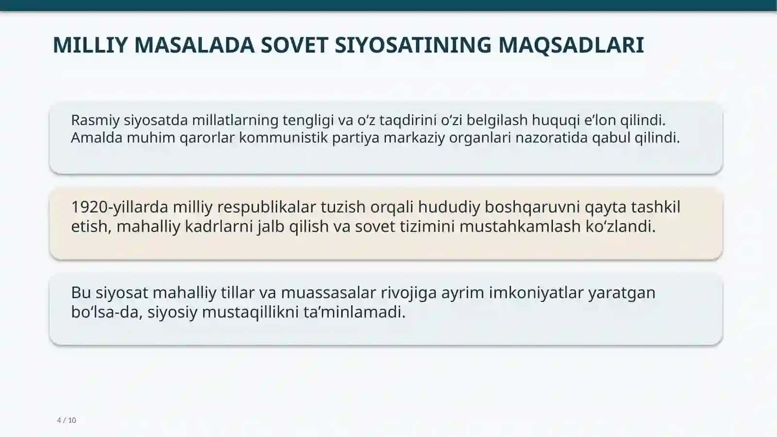 1920-YILLARDAMILLIYMASALADAGISIYOSIYYO‘NALISHNINGO‘ZGARTIRILISHI 4
