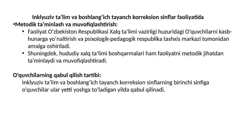 Inklyuziv ta’lim sinflari va boshlang‘ich tayanch korreksion sinflarda o‘quv-ta’lim jarayonini tashkil etish 4