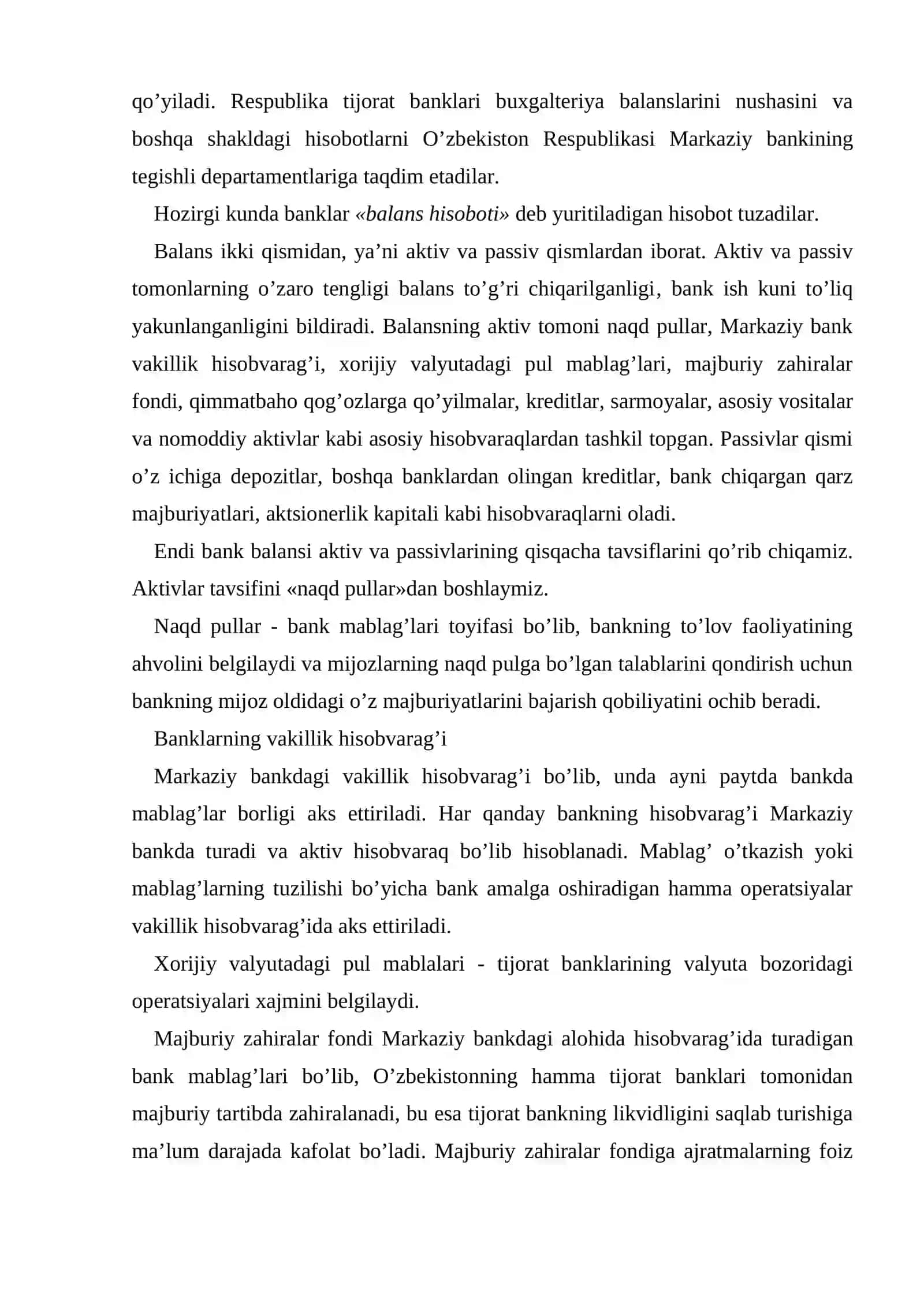 Banklarning buxgalteriya hisobotlari 4