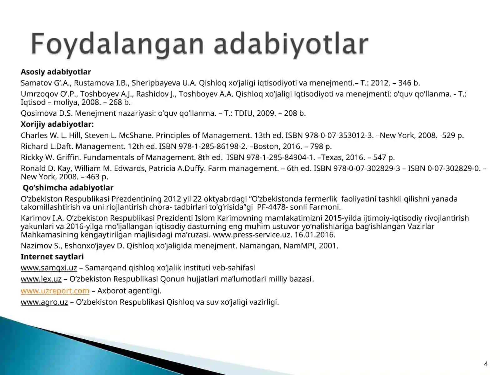 Qishloq xo’jaligida moddiy-texnika resurslari 4