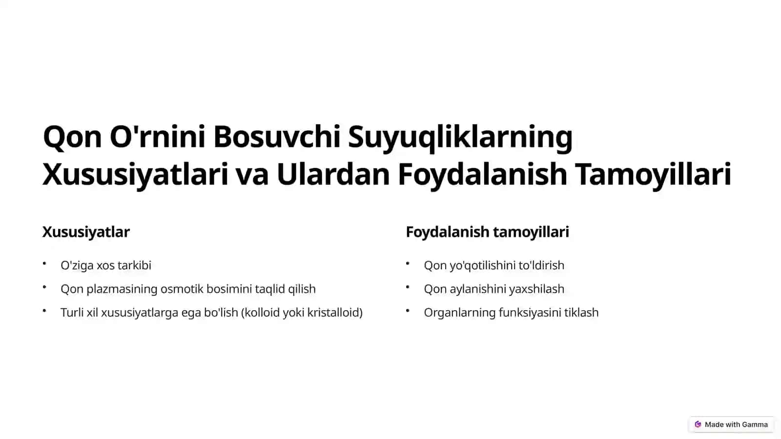 Mahalliy Gemostaz uchun Zamonaviy Dori-vositalar: Qon O'rnini Bosuvchi Suyuqliklar 4