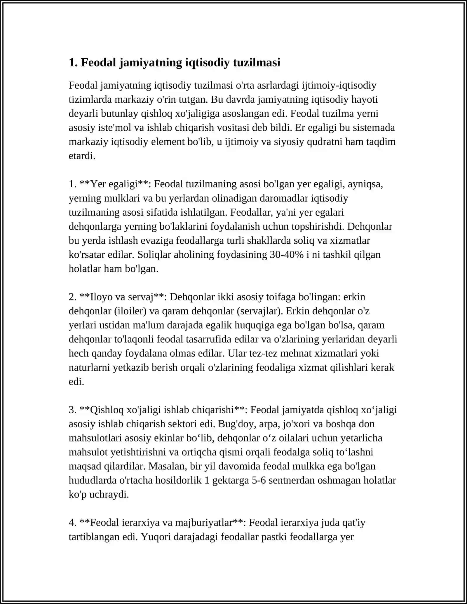 FEODAL JAMIYATI VA UNING YEMIRILISH DAVRIDAGI IQTISODIY TALIMOTLAR 4