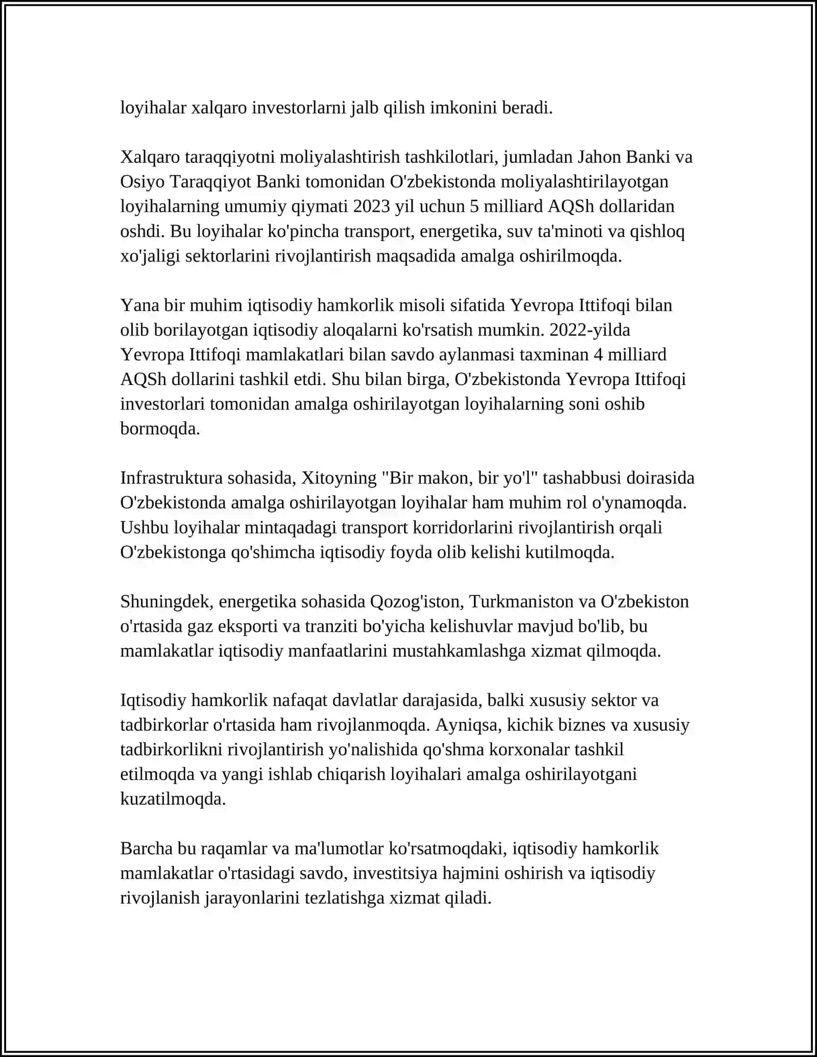 Iqtisodiy hamkorlik 4