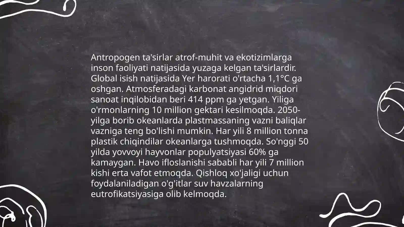 Antropogenning biosferaga ta'sirini kamaytirish uchun kurashish 4