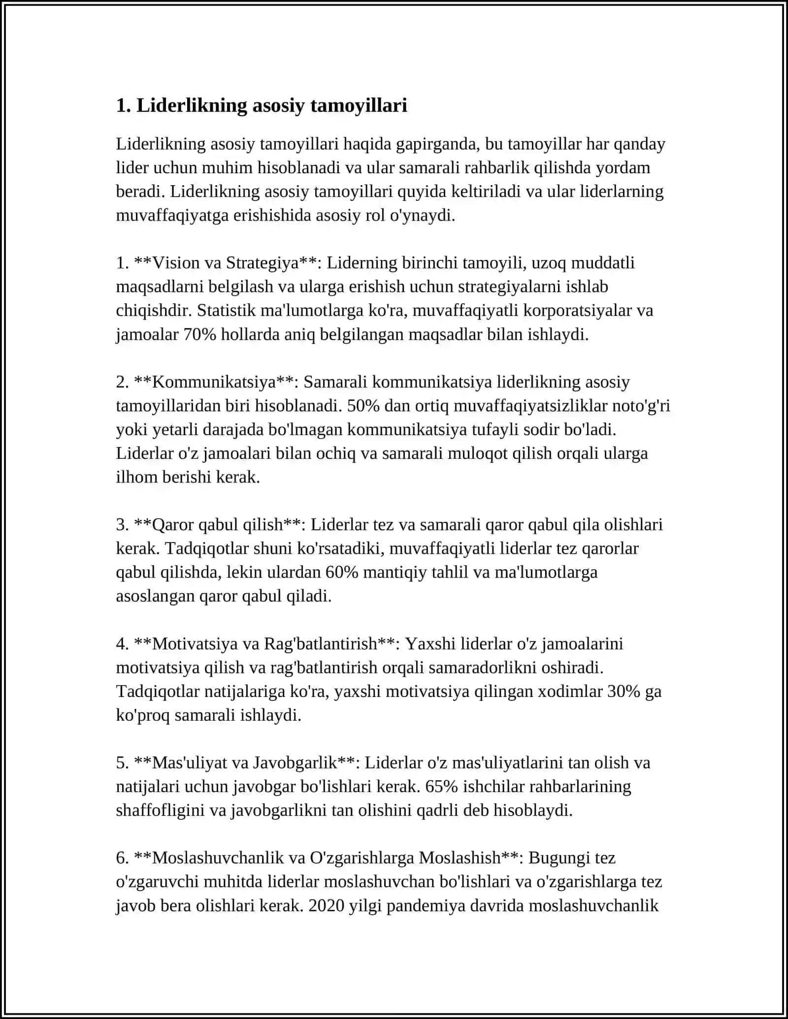 "ORZU, MAQSAD VA MUVAFFAQIYAT" LIDERIKKA XOS XUSUSIYATLAR 4