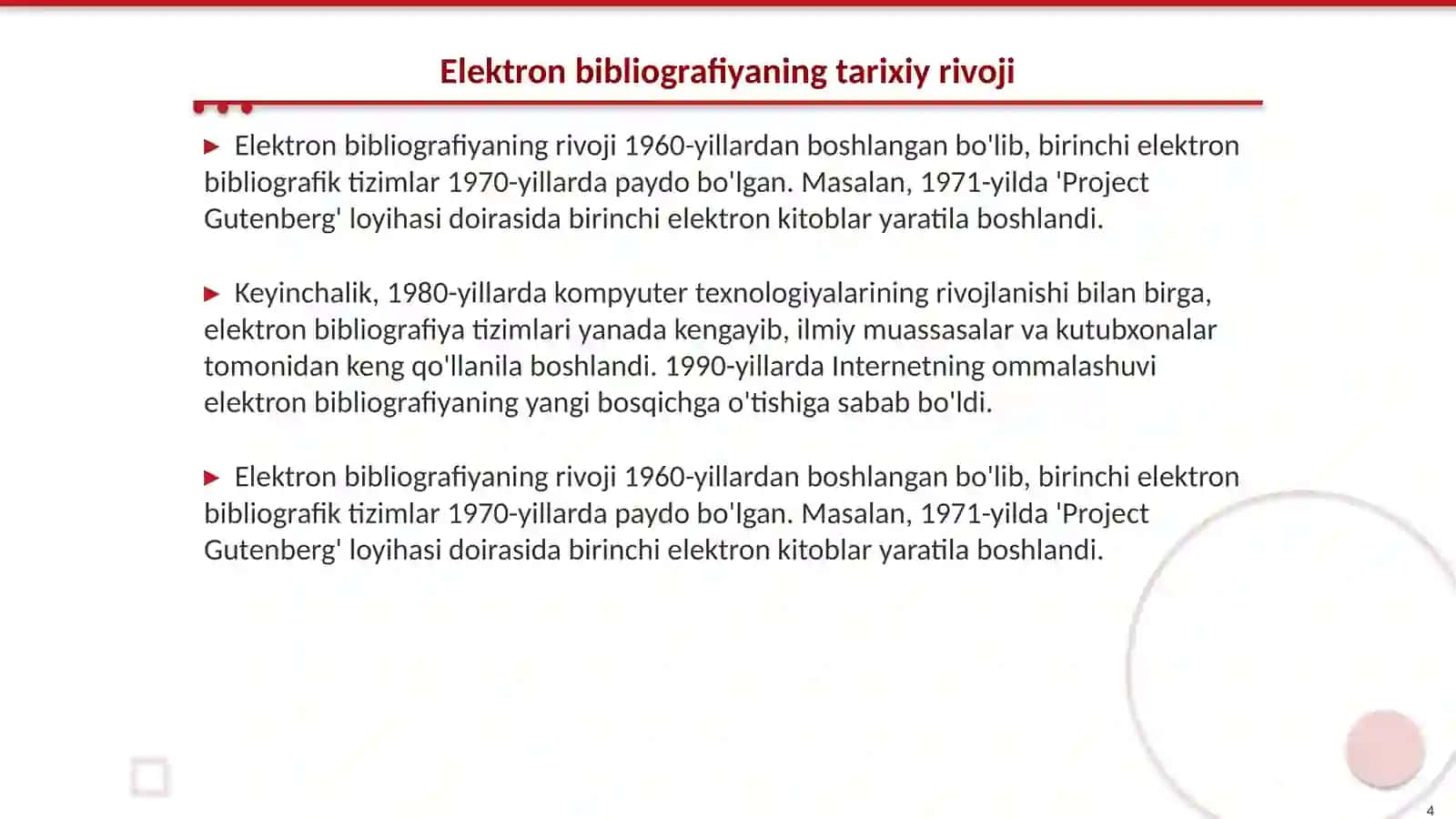 Elektron bibliografiya va uning xususiyatlari 4