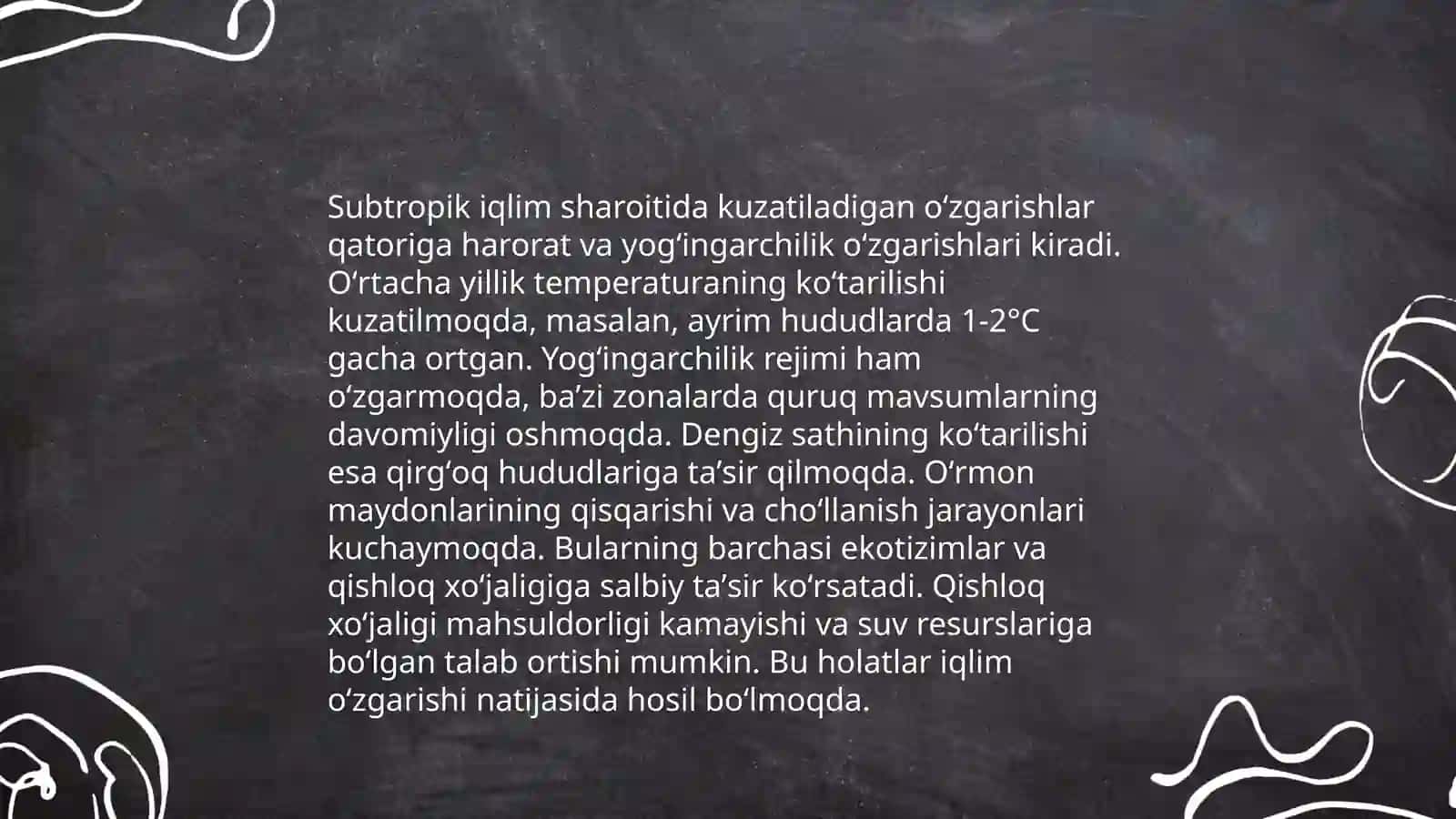 Oʻzbekiston subtropik iqlim mintaqasi, Oʻrinova Xurshida 4