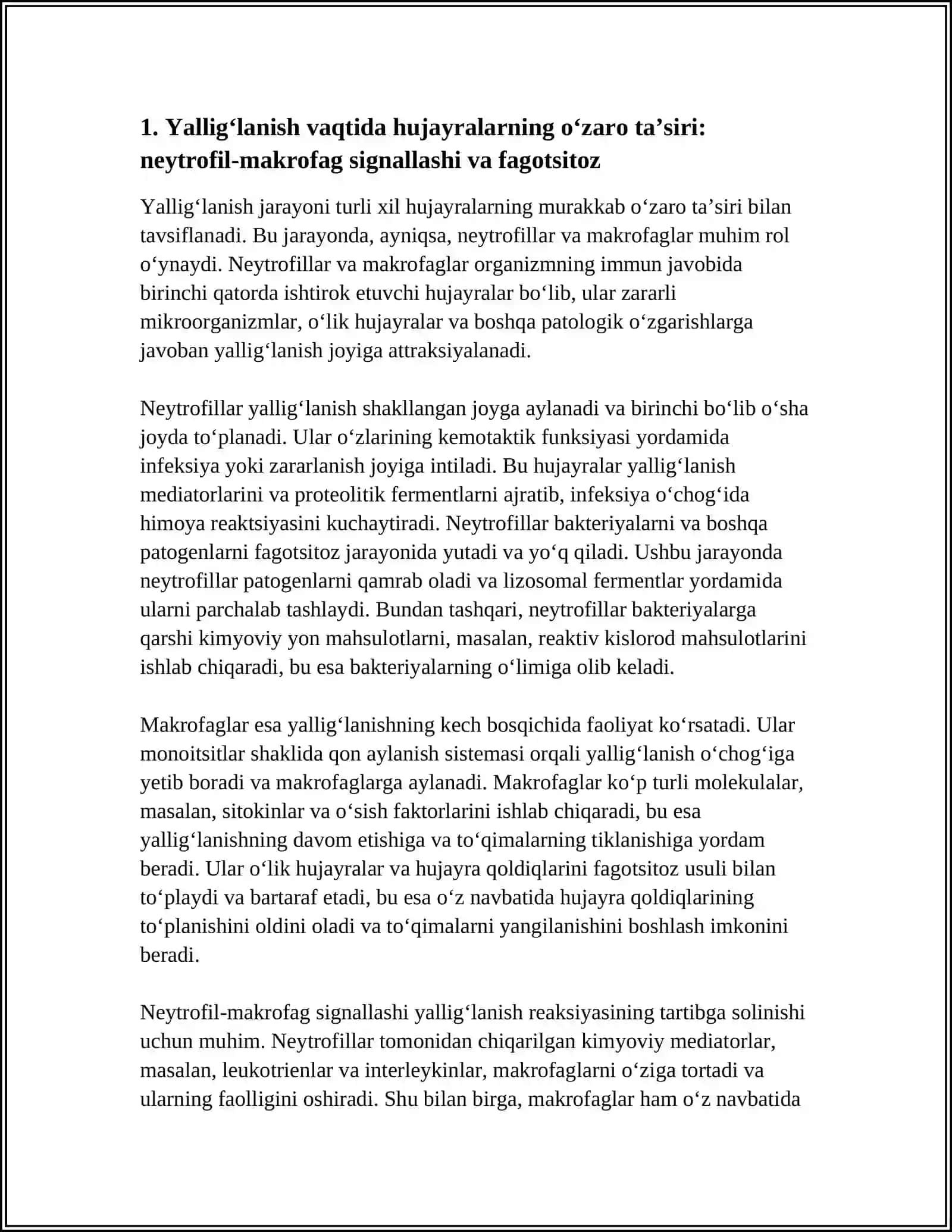 YALLIG‘LANISH REAKTSIYASI VAQTIDA HUJAYRALARNING O‘ZARO TA’SIRI 4