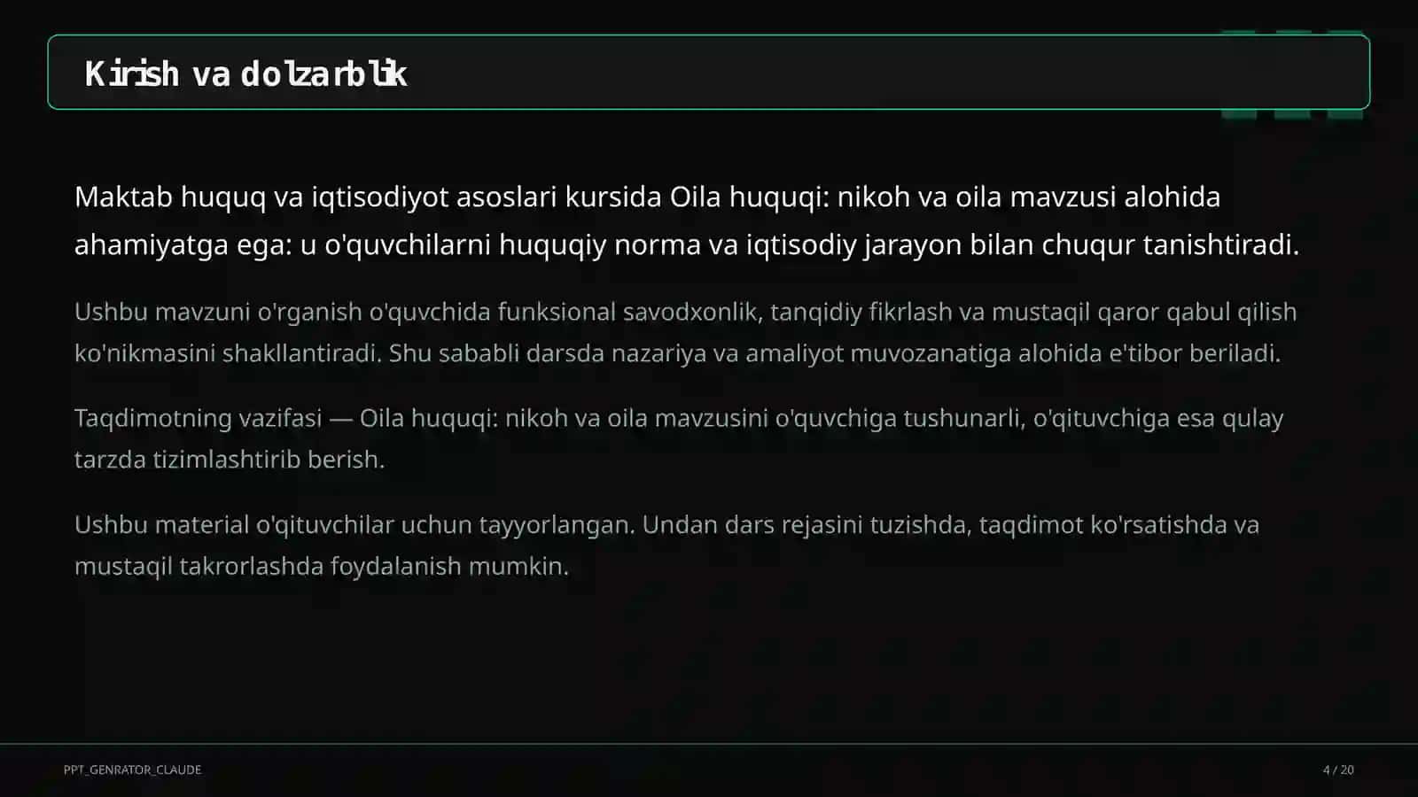 Huquq va iqtisodiyot asoslari (9–11) 4