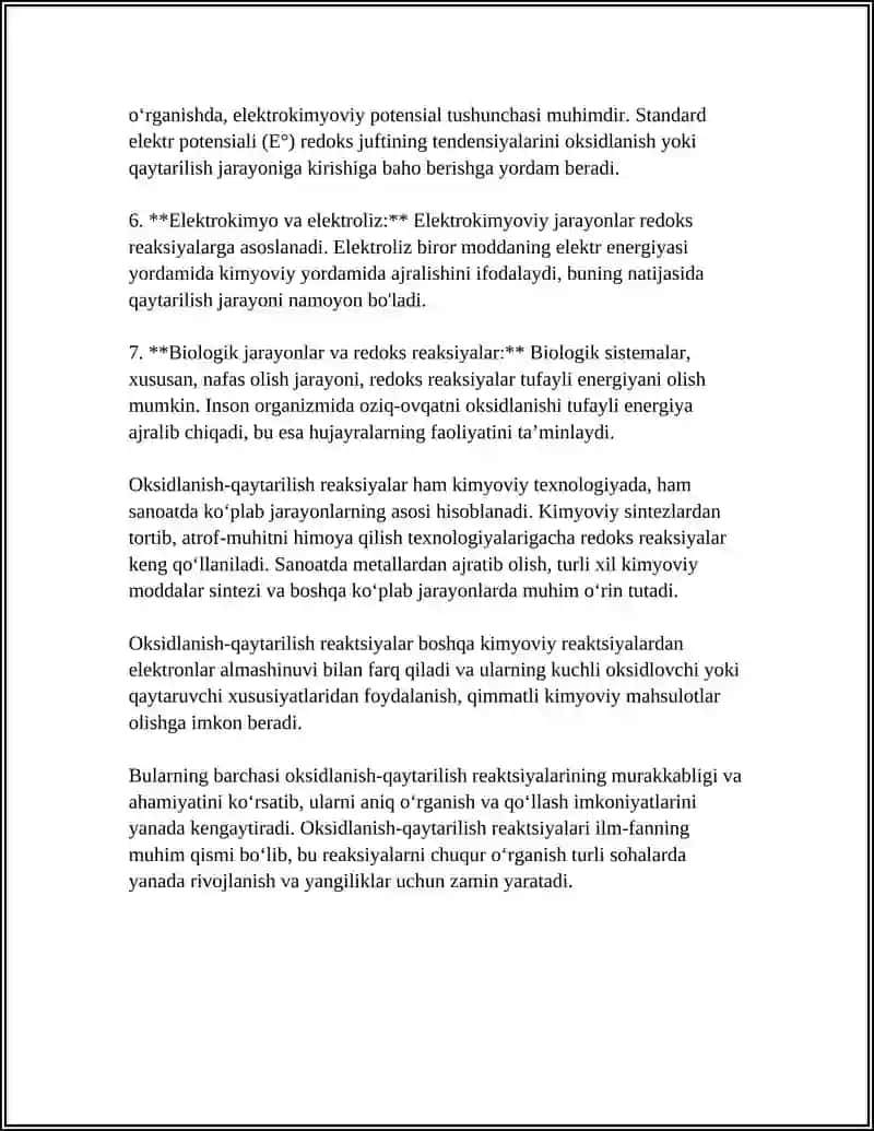 OKSIDLANISH QAYTARILISH REAKSIYALARI 4