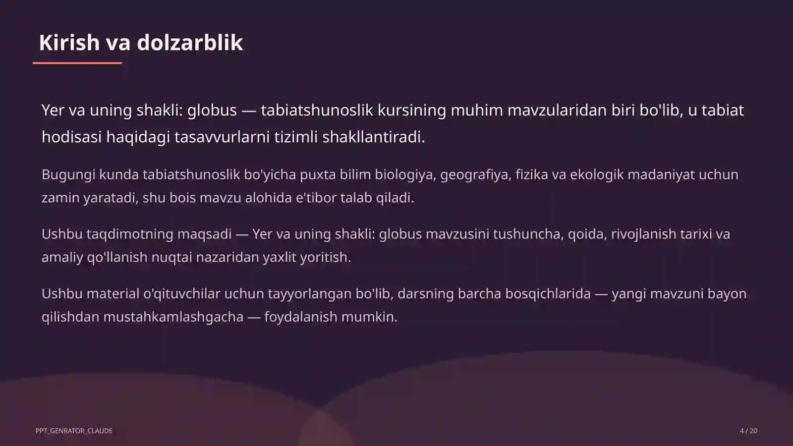 Yer va uning shakli: globus (3-sinf) 4