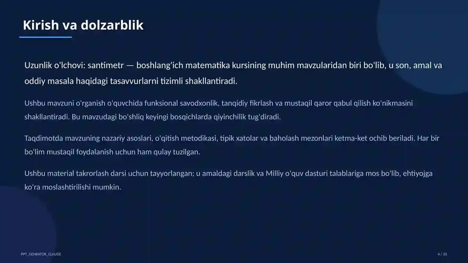 Uzunlik o'lchovi: santimetr (1-sinf) 4