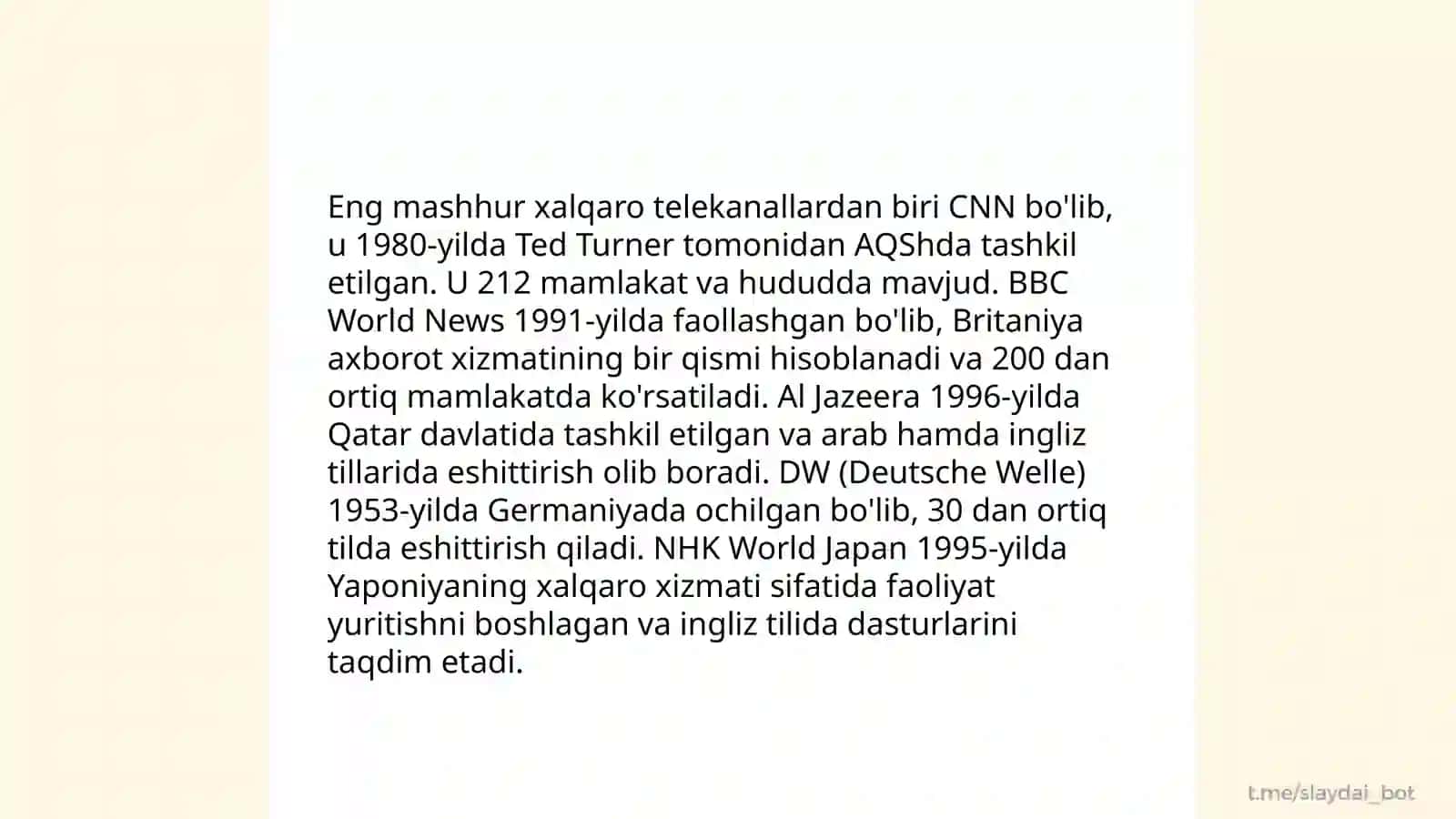 Jahon telekanallari tarixi 4