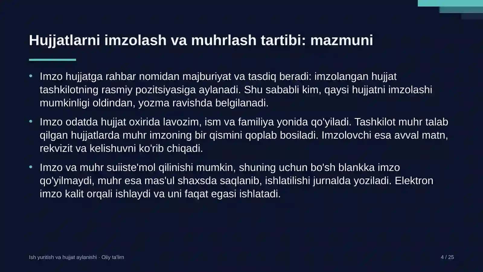 qo'riqlash xizmatlarida hujjatlarni imzolash va muhrlash tartibi 6961 4