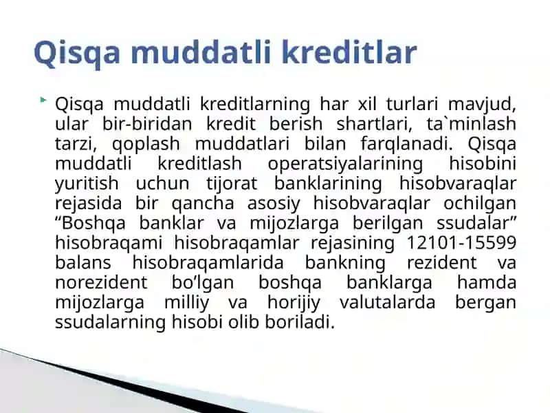 Kredit operatsiyalari hisobi 4