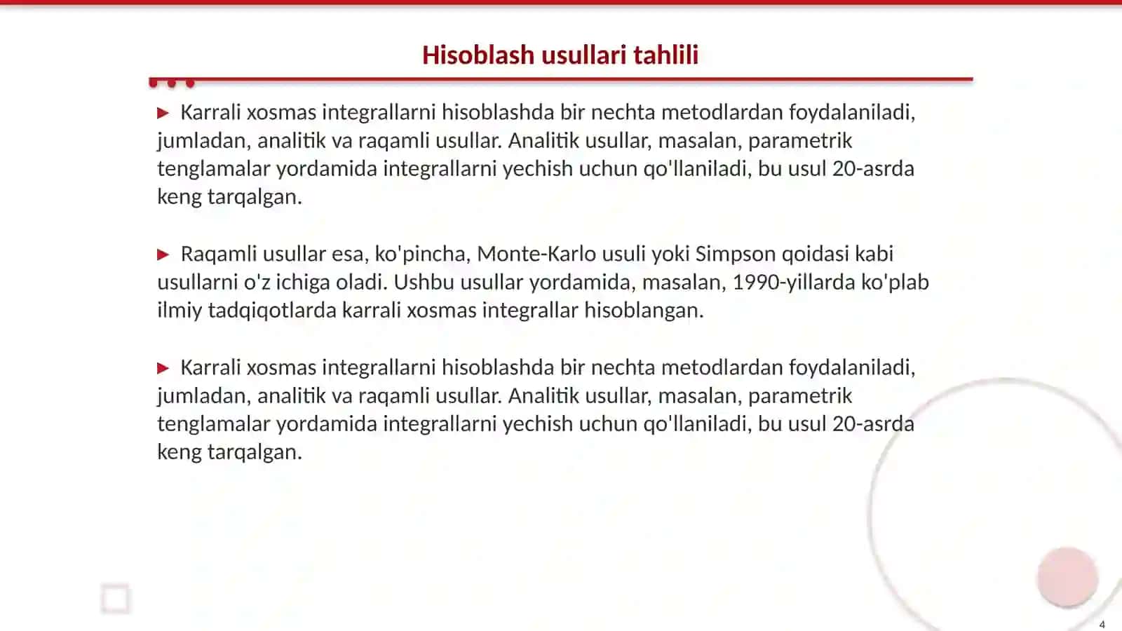 Karrali xosmas integrallar 4