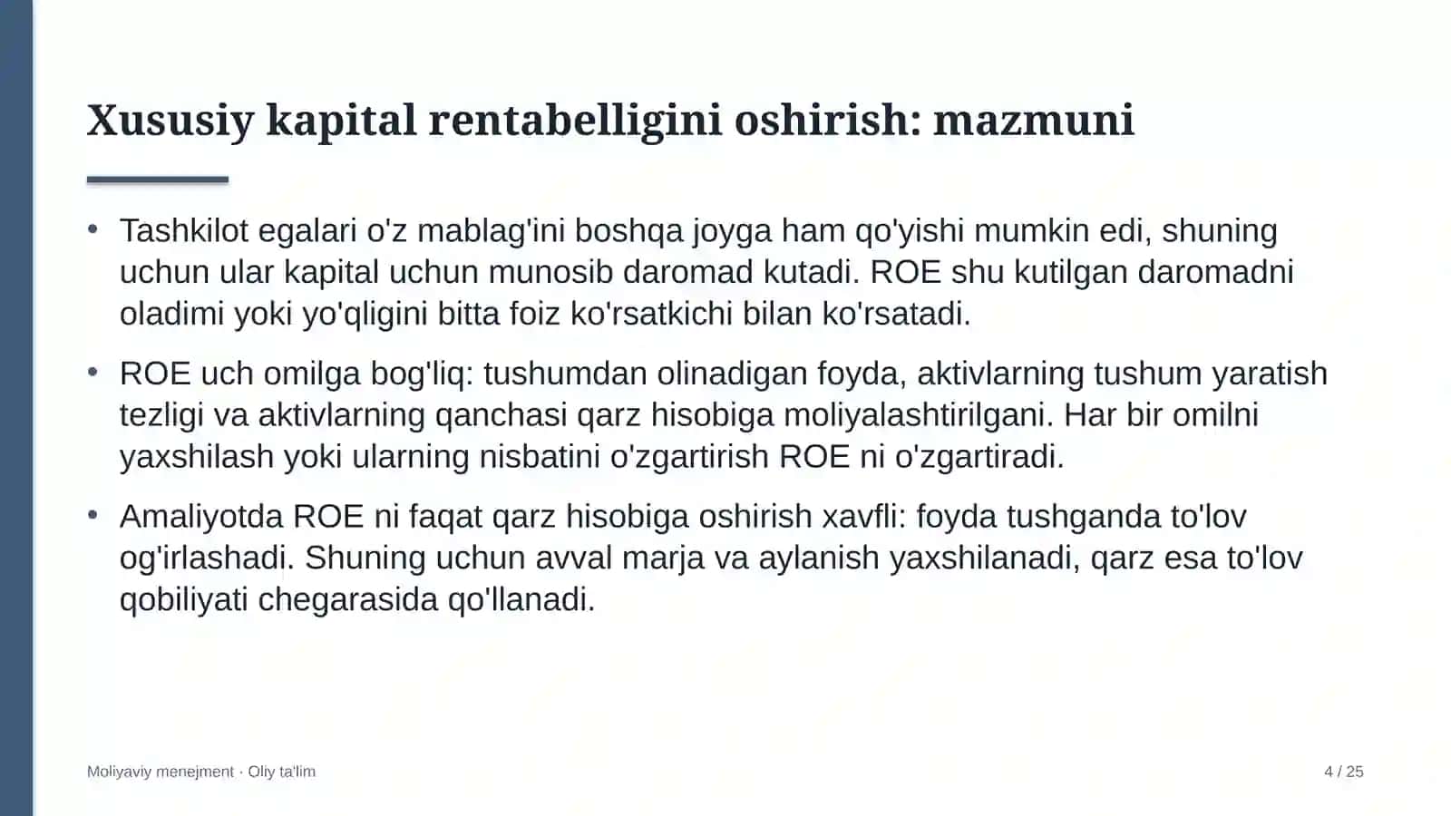 [Radioeshittirishda xususiy kapital rentabelligini oshirish] 4