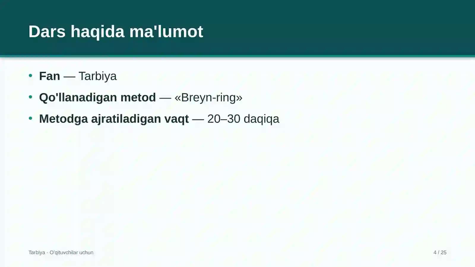 tarbiya darslarida breyn ring metodidan foydalanish 8213 4