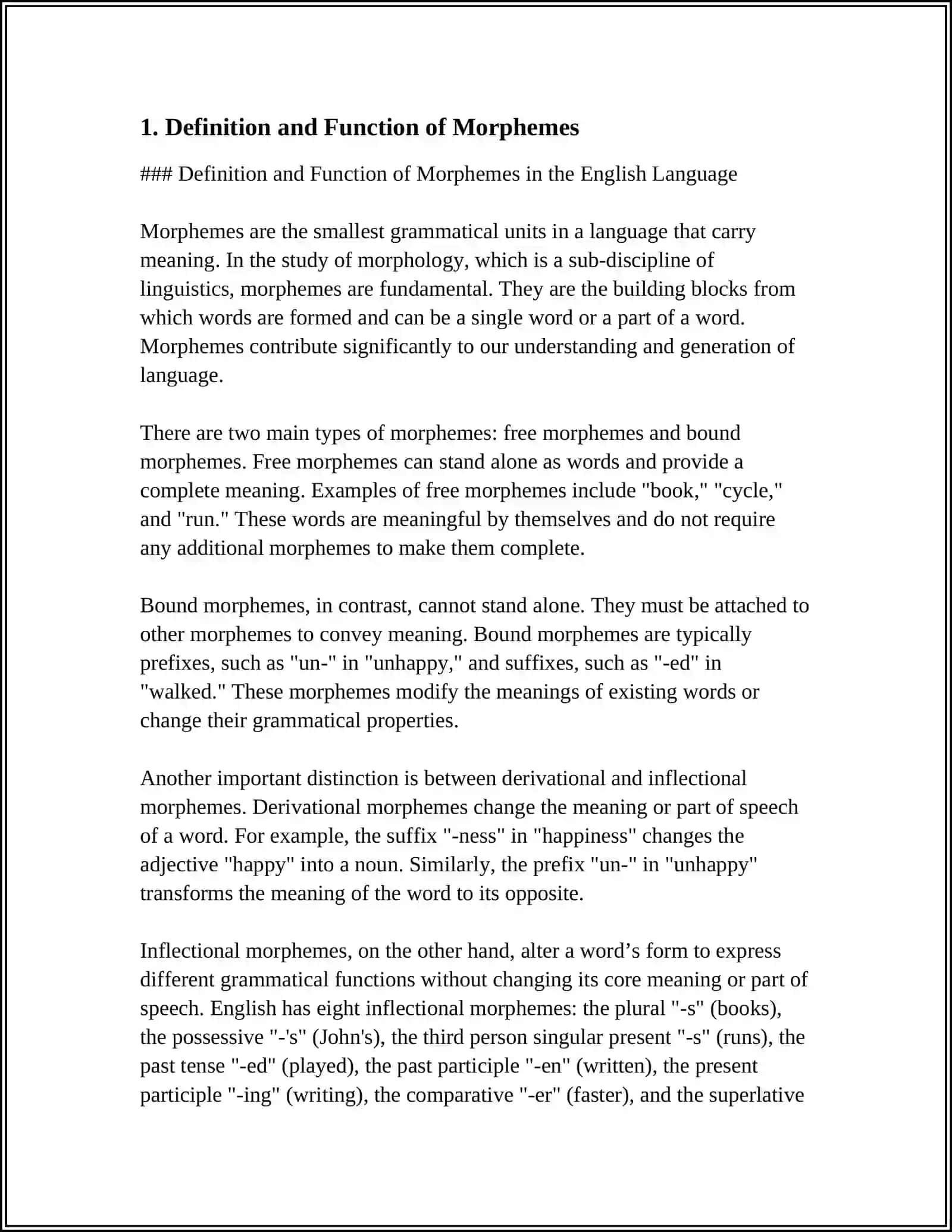 MORPHEME.TYPES OF MORPHEMES IN DIFFERENT LANGUAGES.(TO MAKE A PRESENTATION) 4
