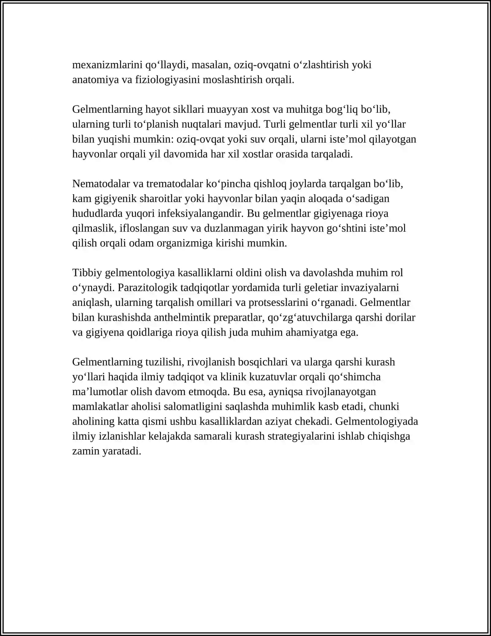 TIBBIY GELMENTOLOGIYA 4