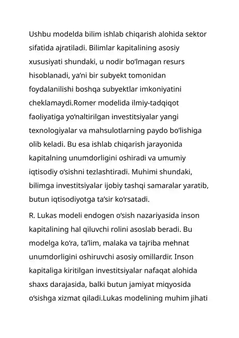 Endogen O‘SISH NAZARIYASI VA UNING KAPITAL TO‘PLANISHIGA TA’SIRI 4