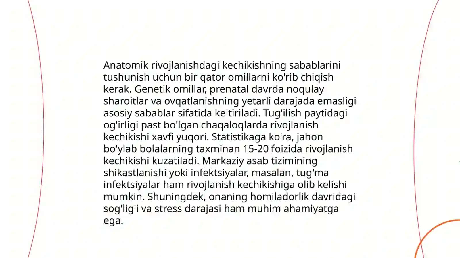 Bolaning rivojlanishidagi kechikish 4