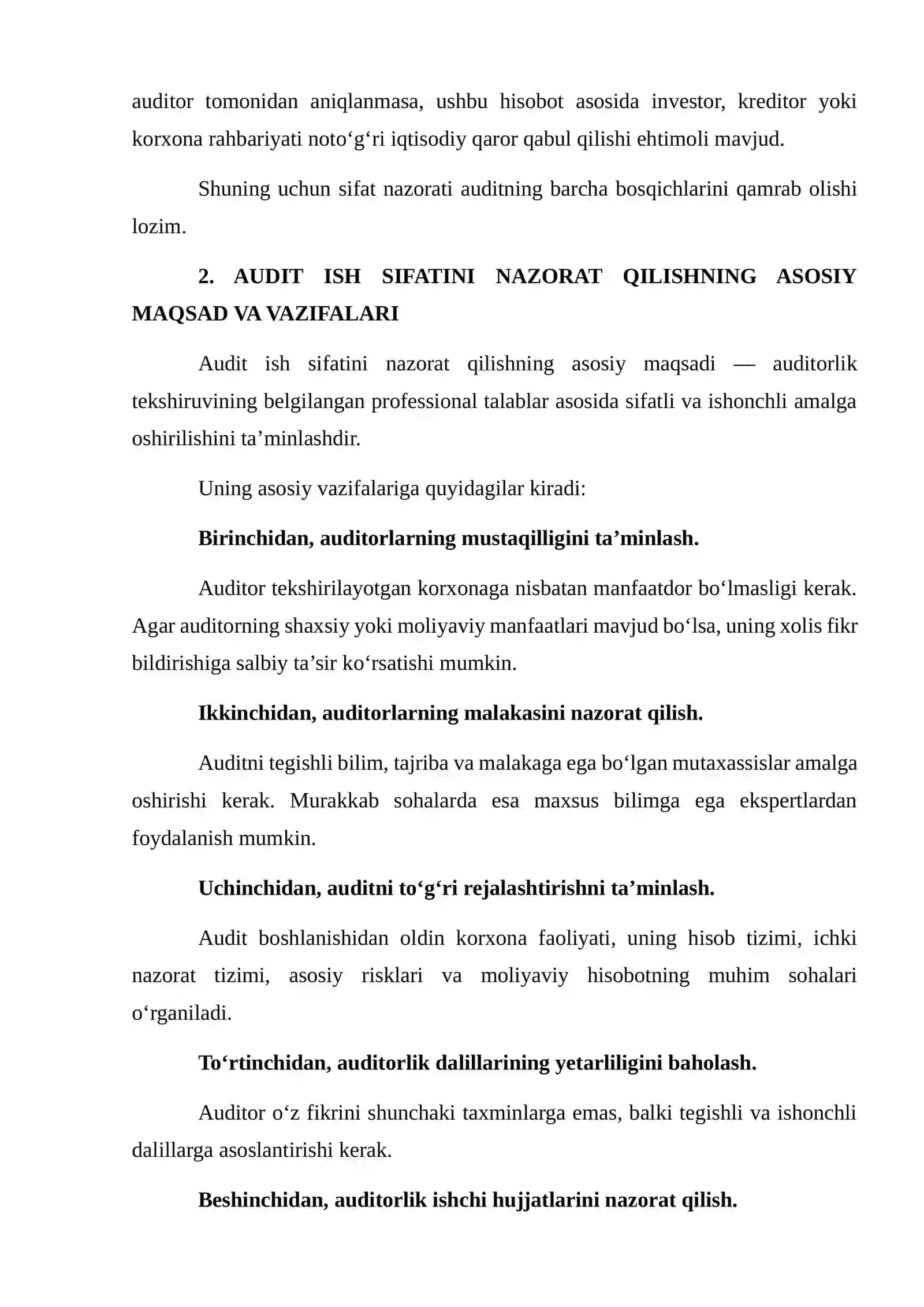 Audit Ish Sifati Nazoratini O‘tkazish Usullari 4