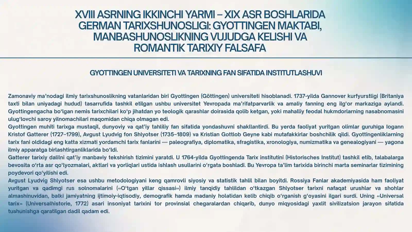 XVIII-XIX asrlar german tarixshunosligi, Fransiya konsullik va birinchi imperiya davri tarixshunosligi. 4