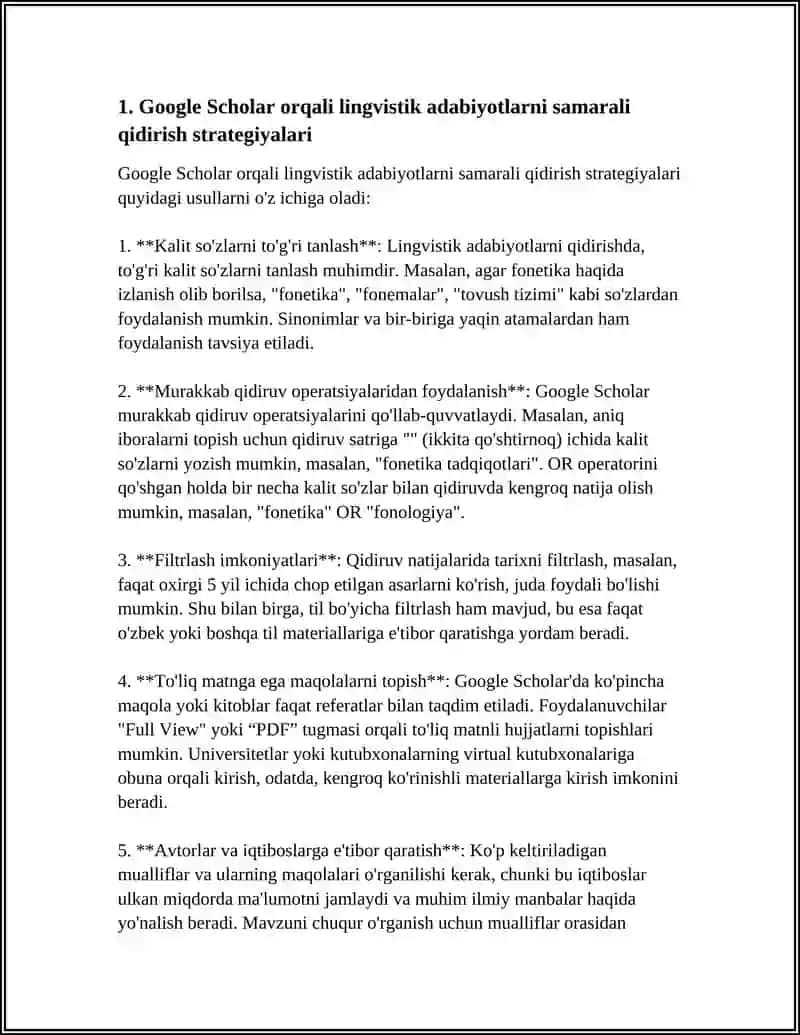 LINGVISTIK IZLANISHLARDA GOOGLE SCHOLAR,RESEARCHGATE BA BOSHQA ILMIY BAZALARDAN FOYDALANISH 4