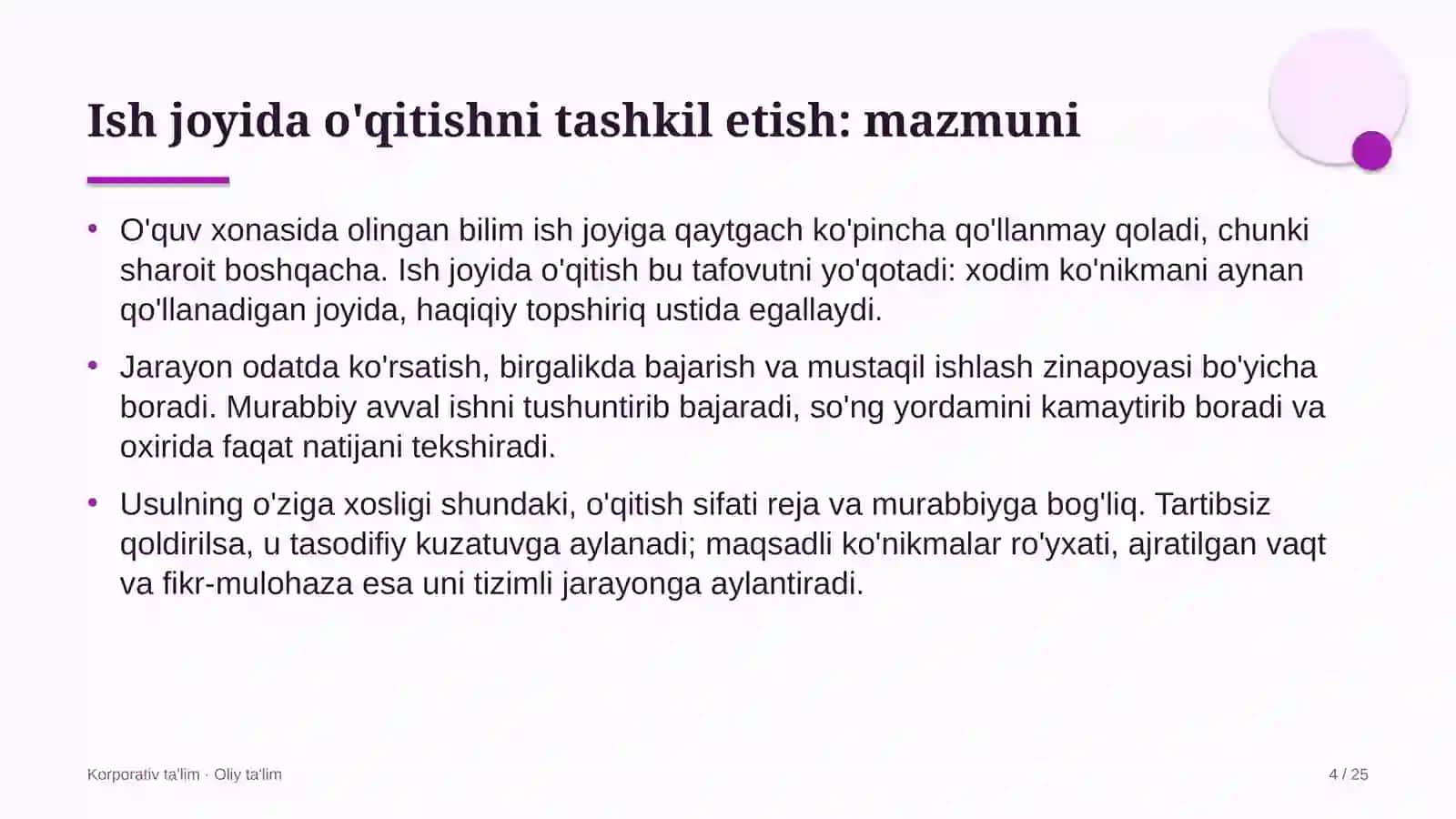 Maishiy texnika ta'mirlash ustaxonalarida ish joyida o'qitishni tashkil etish 4