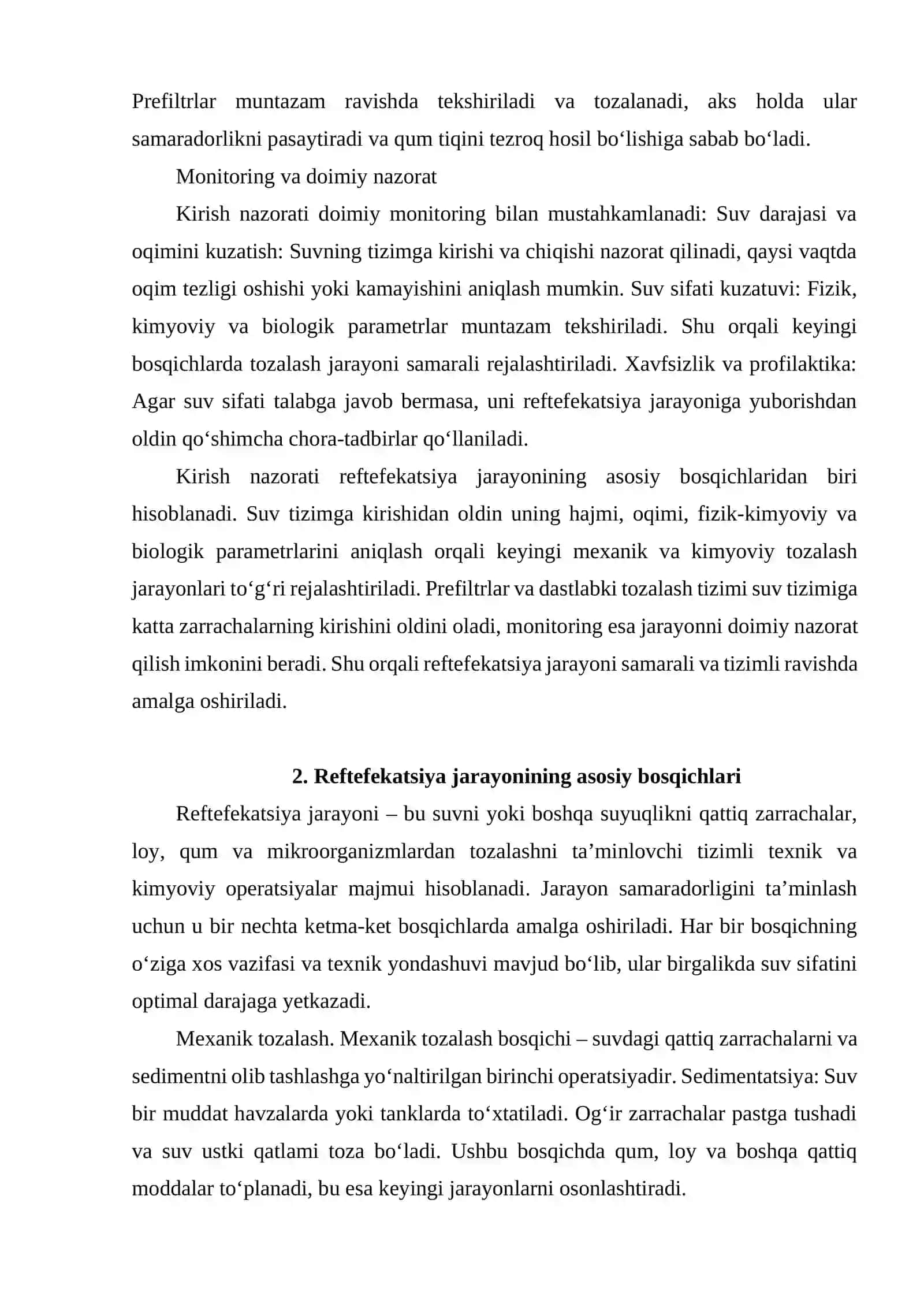 Reftefekatsiya jarayonini tuzish 4