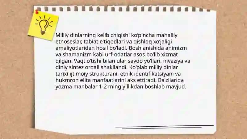 Milliy dinlar 4