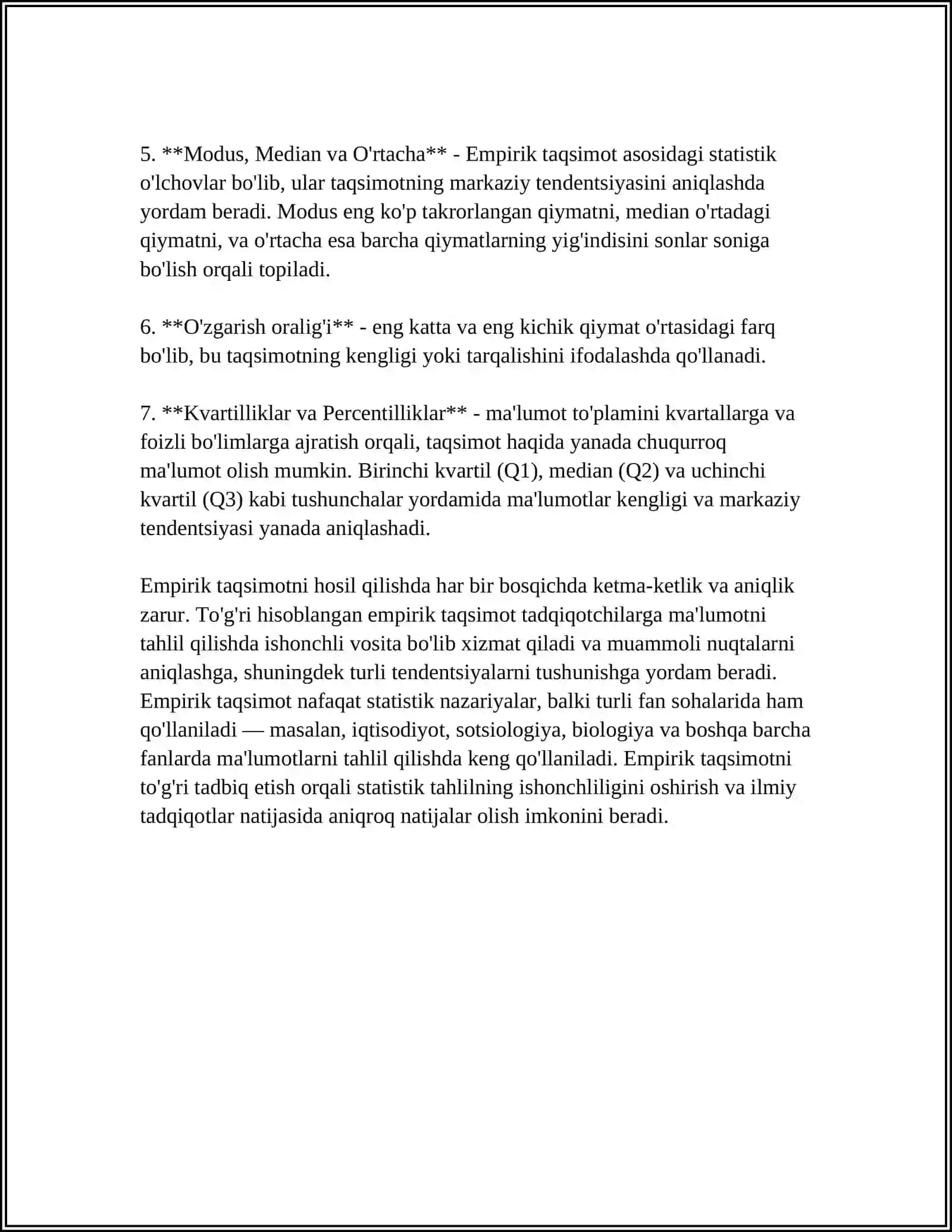 EMPIRIK TAQSIMOTNING ASIMMETRIYA VA EKSSESSI 4