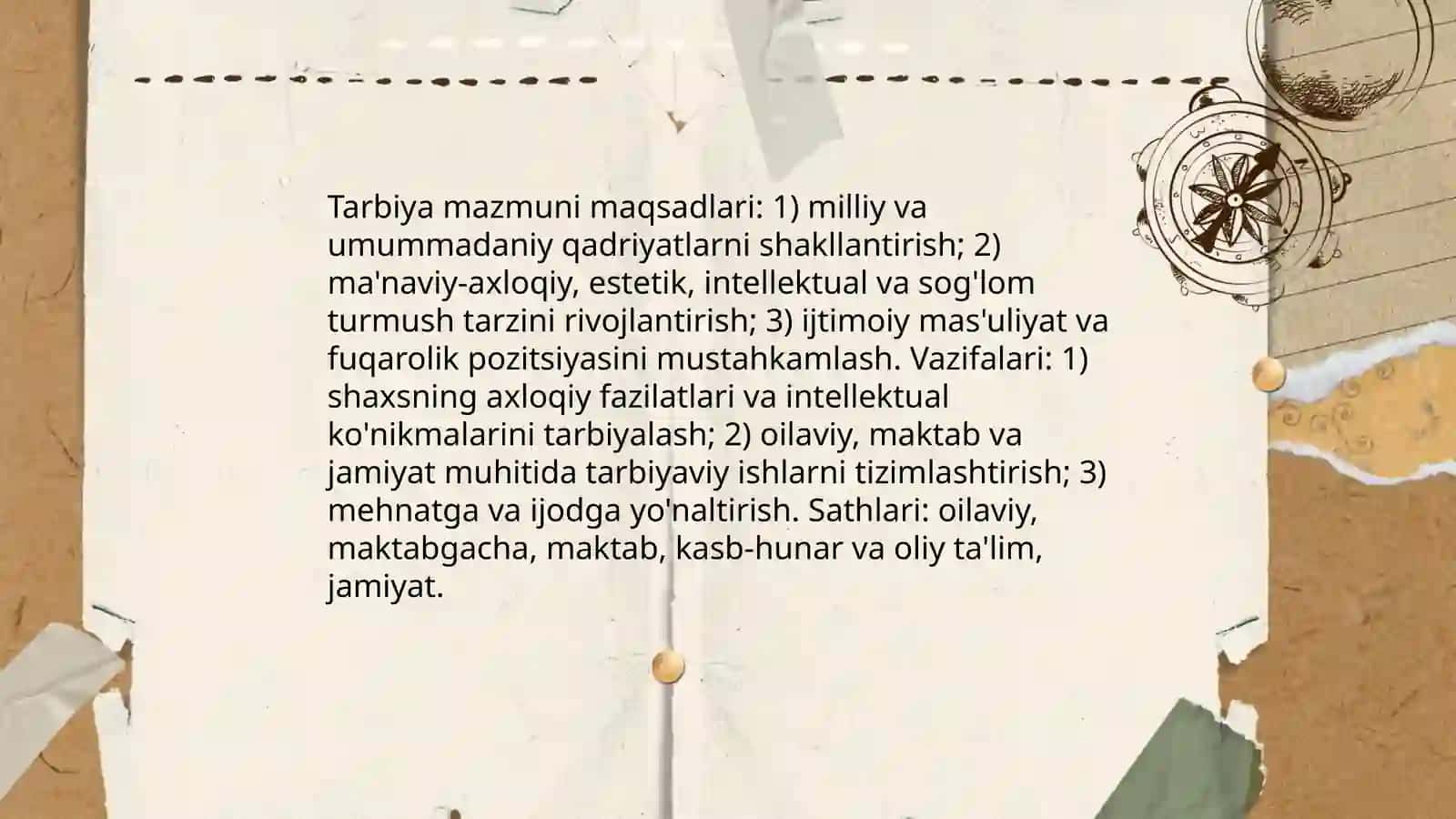 Tarbiya jarayonining mohiyati, mazmuni,tarbiya tamoyillari va metodlari 4