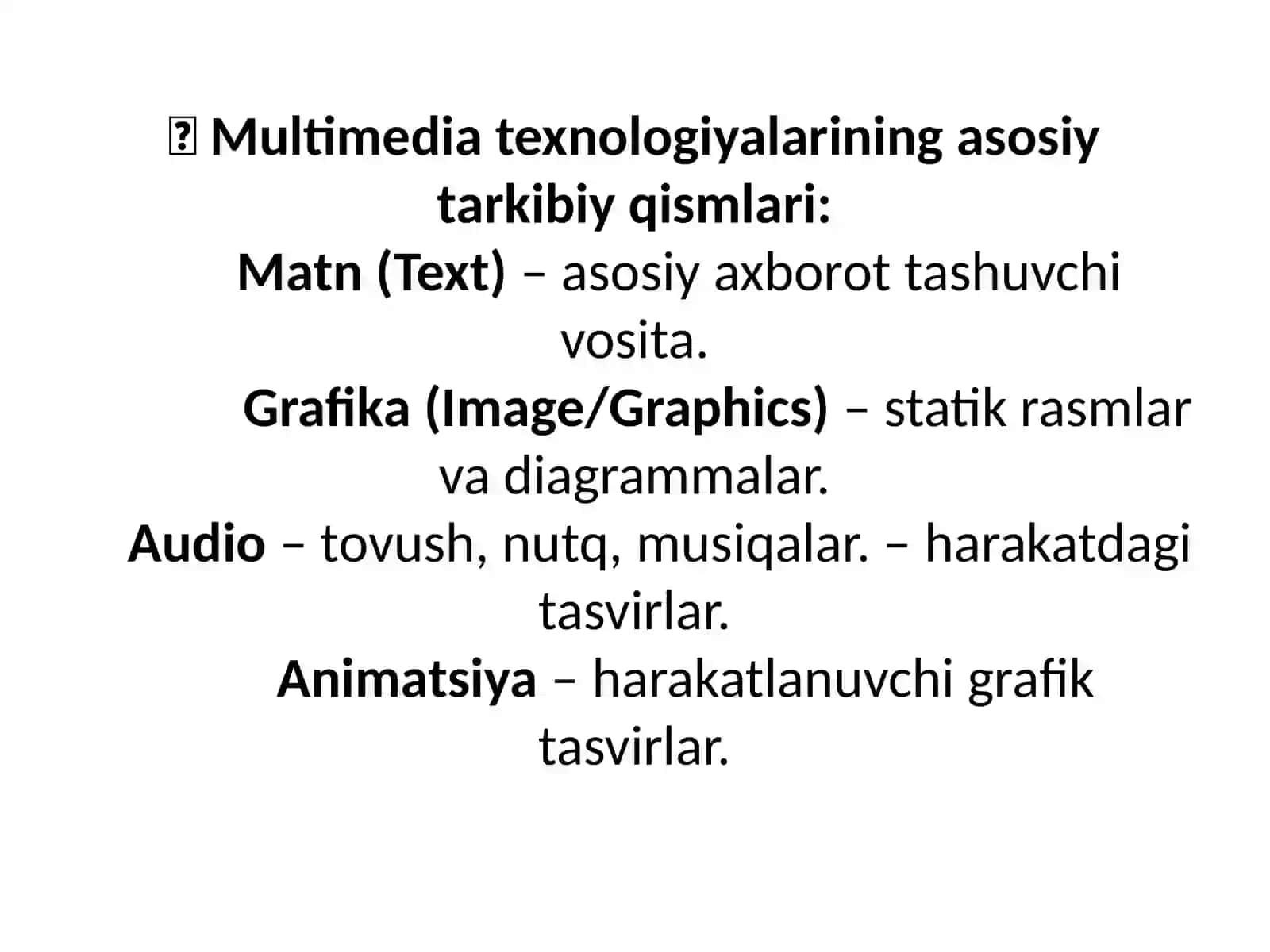 Multimedia texnologiyalari va tarmoq texnologiyalari 4