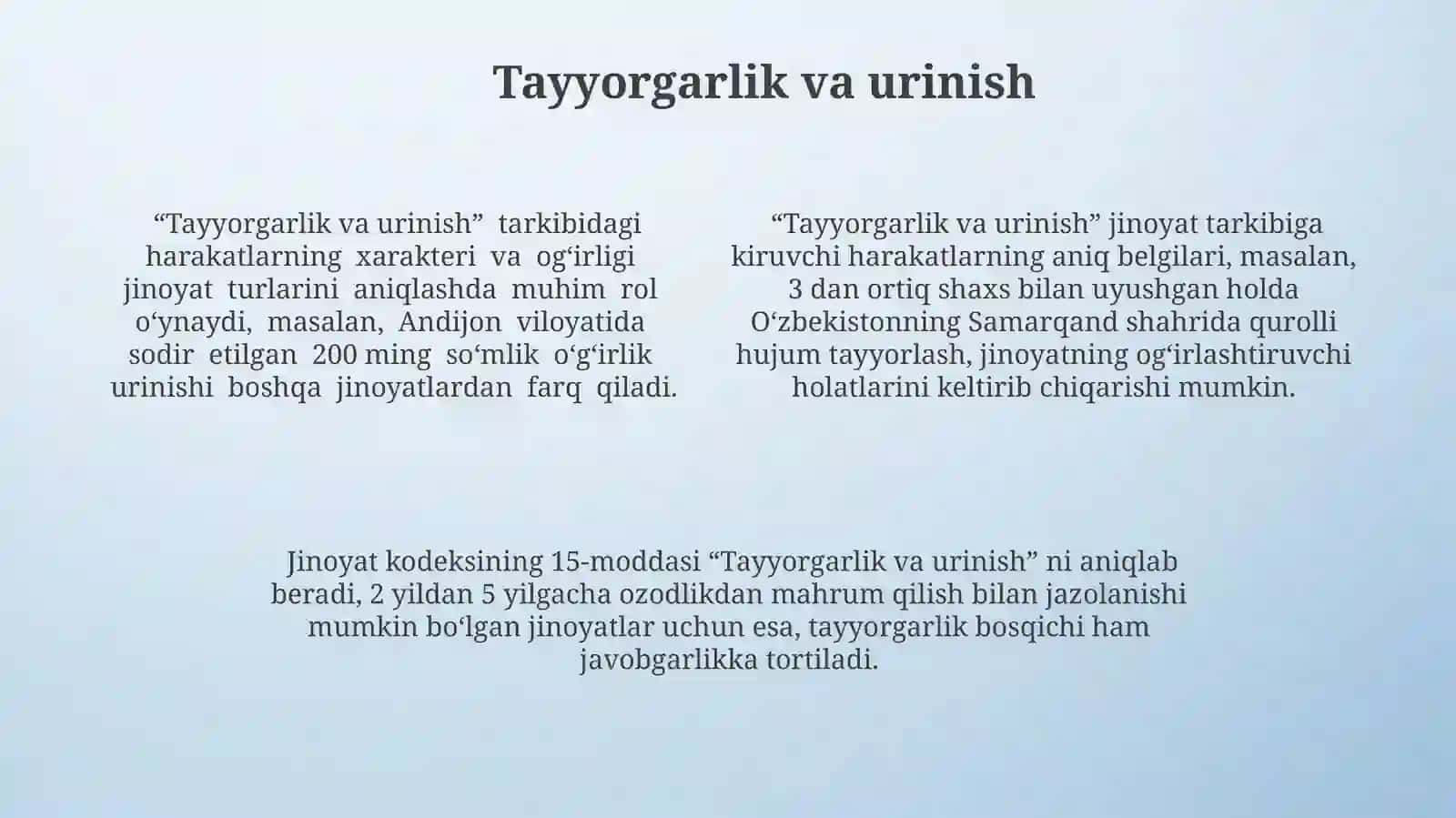 Jinoyat tarkibining jinoyatni tasniflashdagi ahamiyati 4