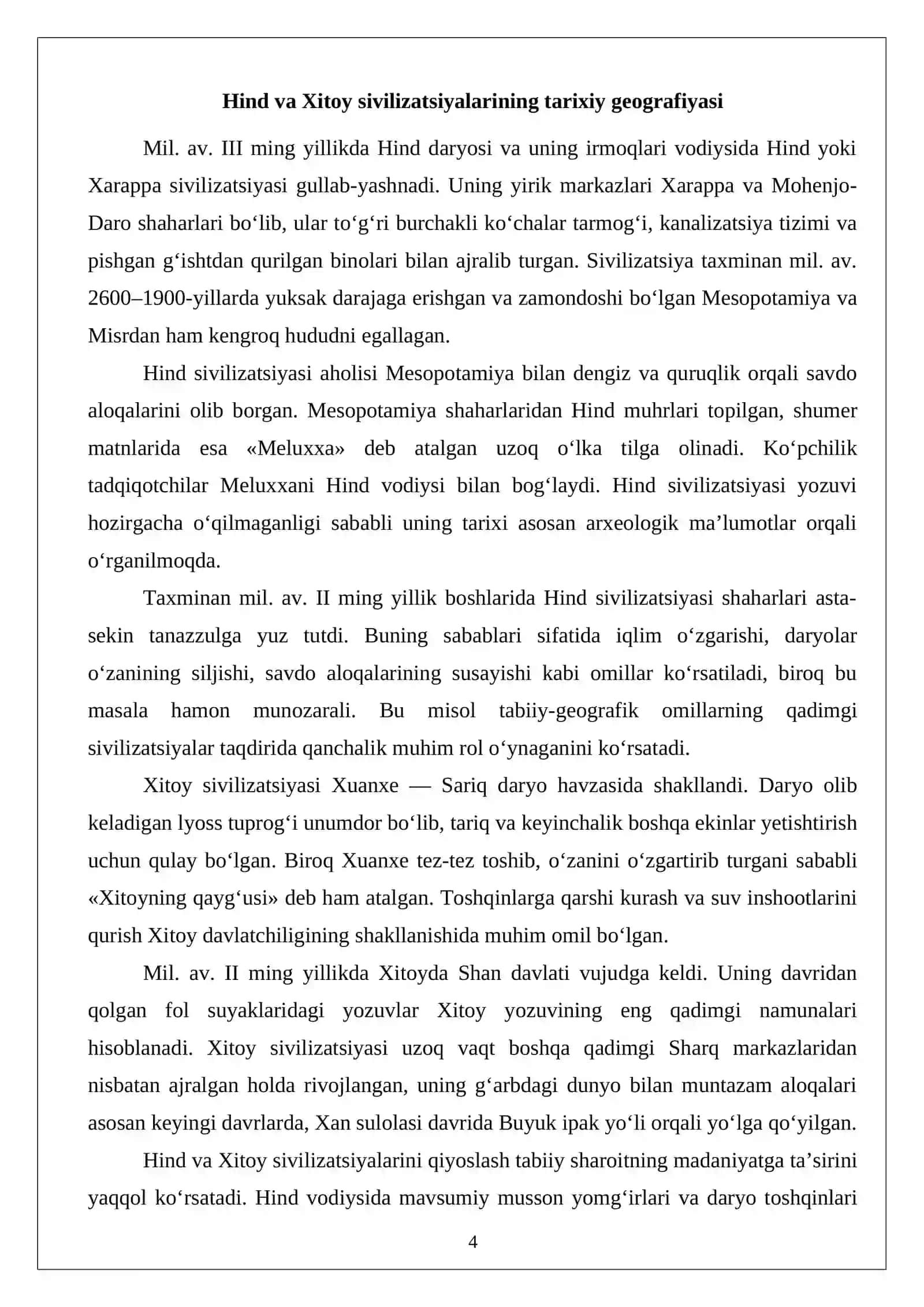 Qadimgi Sharq sivilizatsiyalari davri. Oykumenaning kengayishi 4