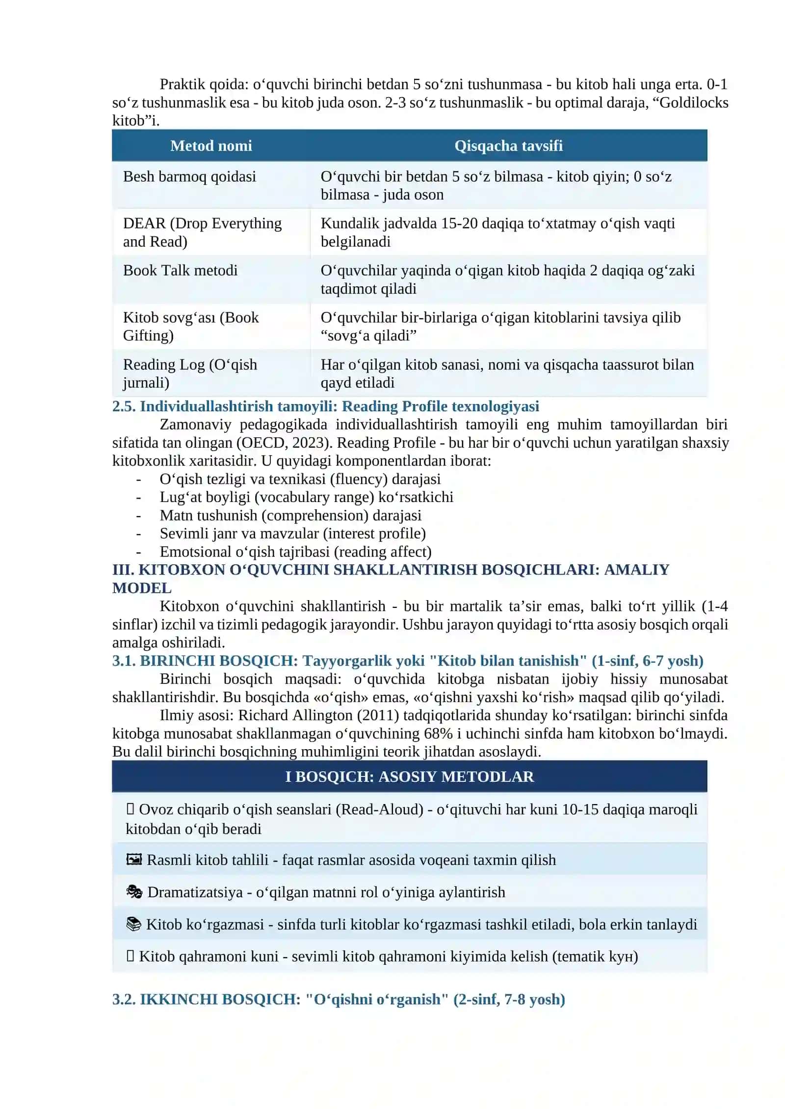 MUSTAQIL KITOBXONLIKNI SHAKLLANTIRISH UCHUN KITOB TANLASH TAMOYILLARI 4