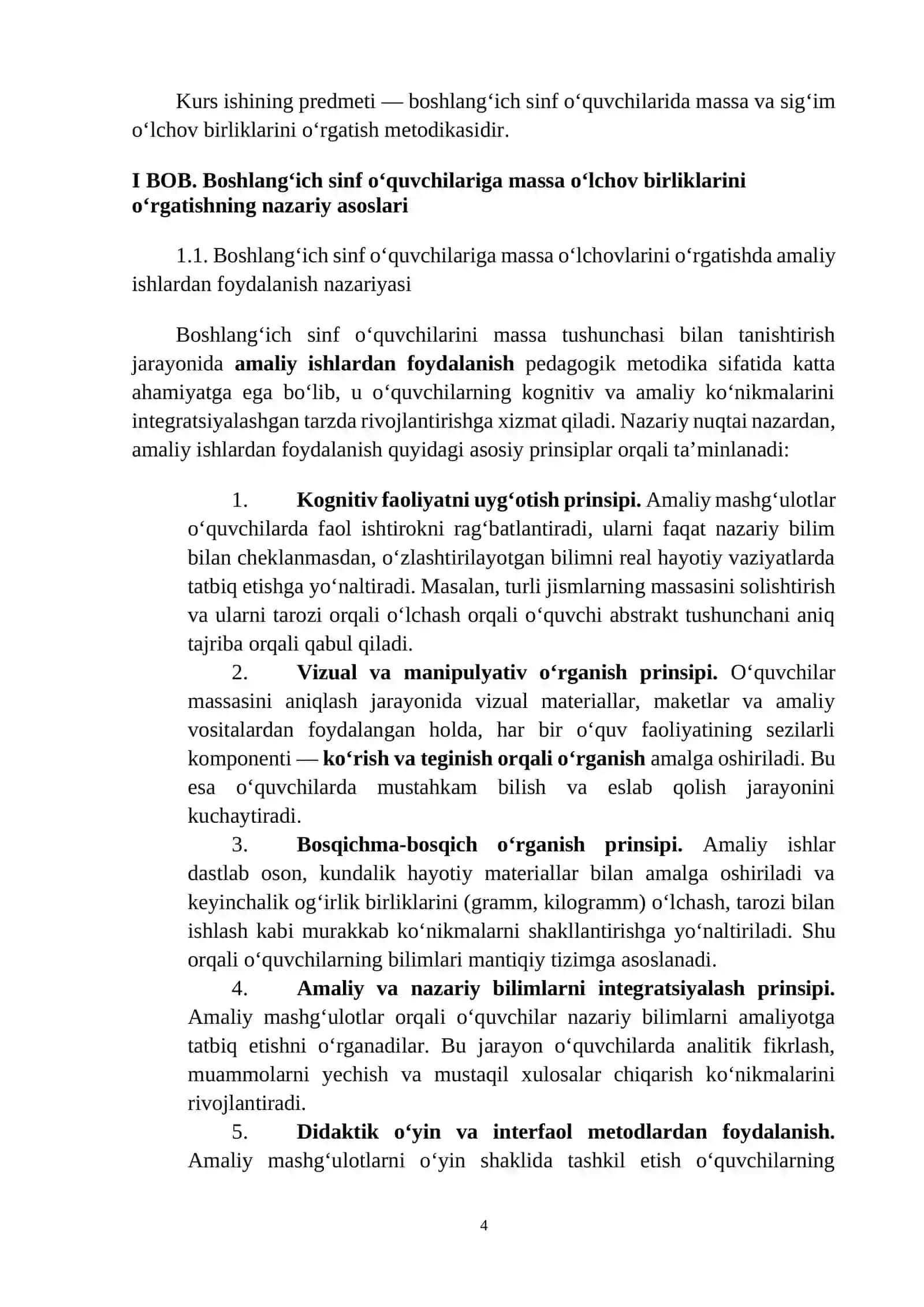 BOSHLANG‘ICH SINFLARDA MASSA VA SIG'IM O'LCHOV BIRLIKLARINI O'RGATISH METODIKASI 4