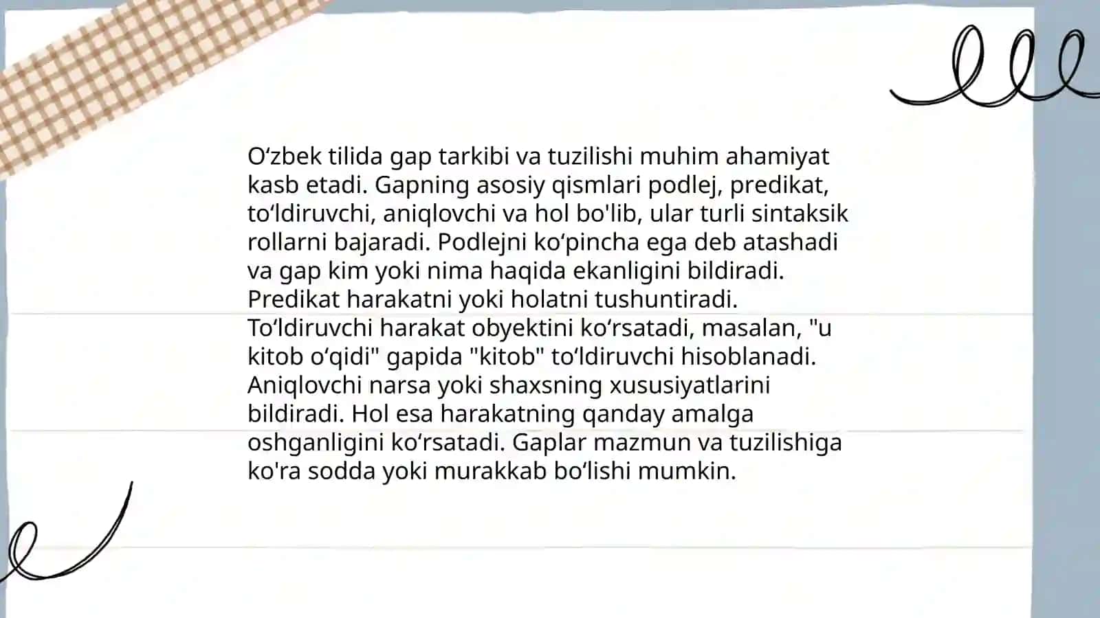 Gap ustida ishlash oid 4