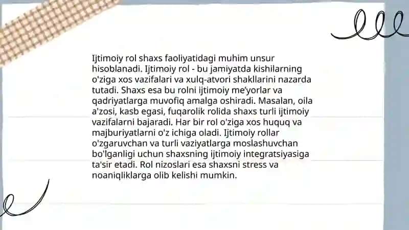 Ijtimoiy rol va lisoniy ijtimoiylashuv 4