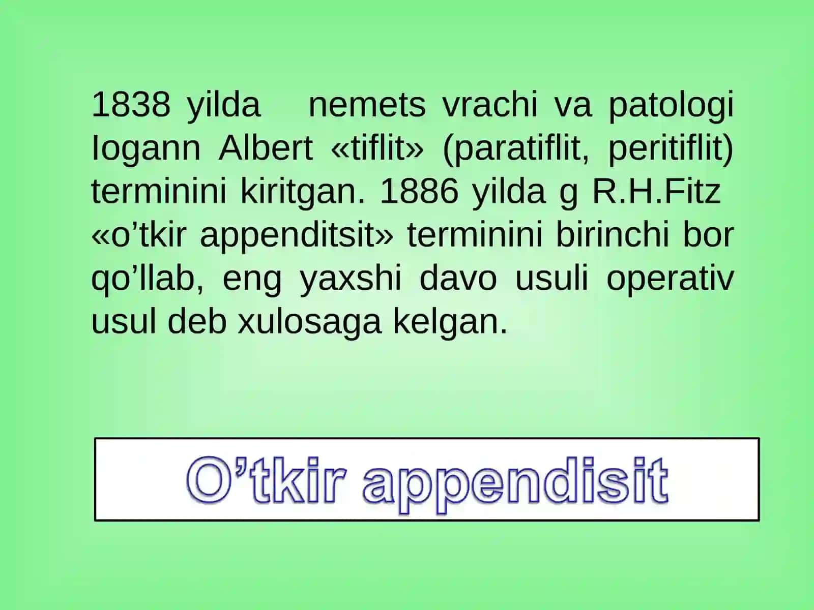 O'tkir appenditsit va uning asoratlari 4