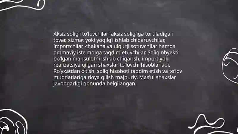 Soliq solish obyekti va aksiz soligʻi toʻlovchilari 4