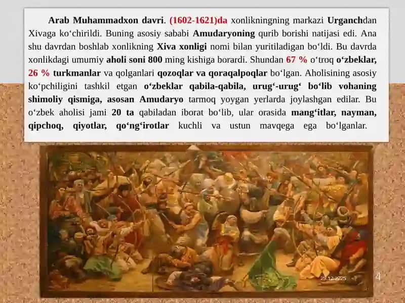 Xivaxonligining tashkil topishi va siyosiy tarixi(XVI –XIX asrning birinchi yarmi) 4