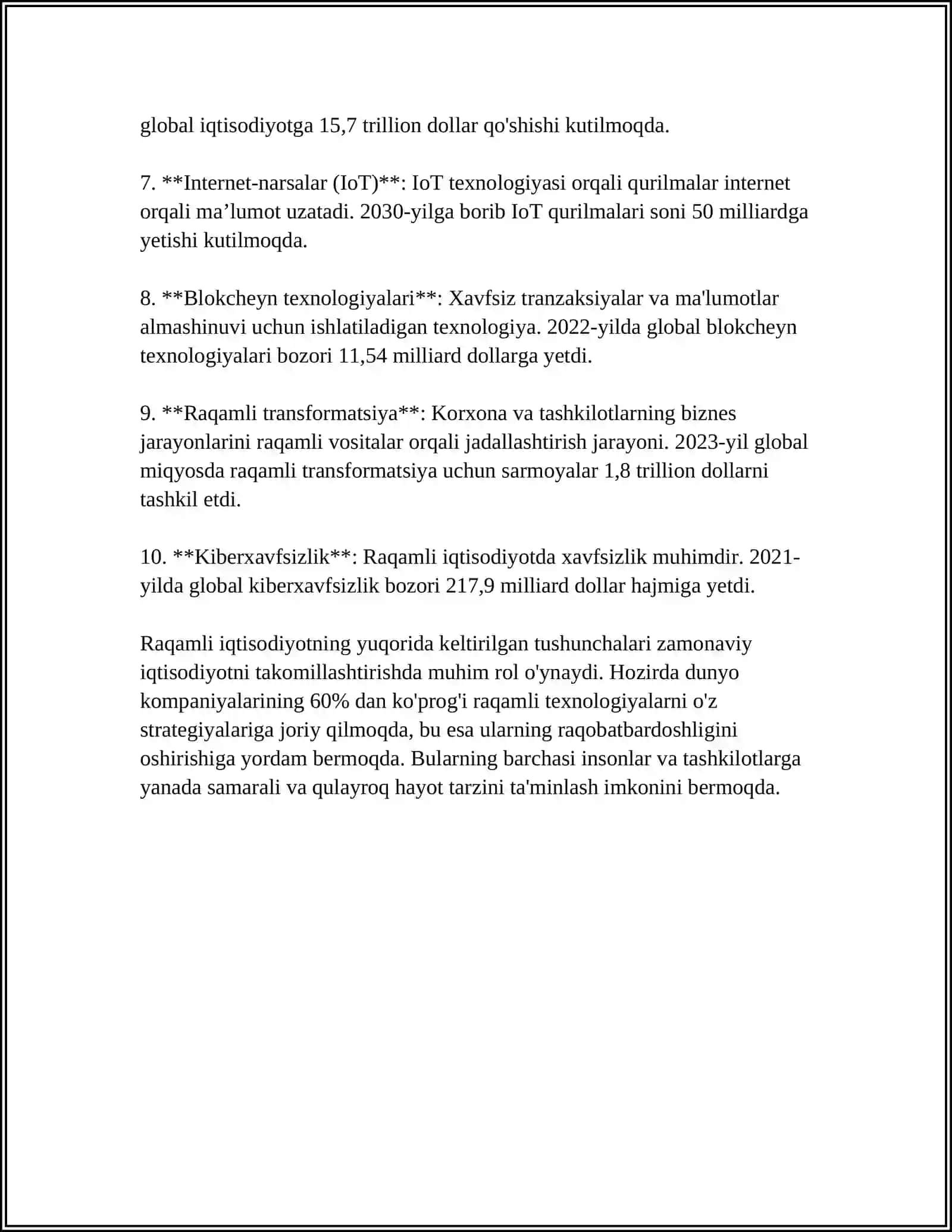 RAQAMLI IQTISODIYOT BIZNESNI TASHKIL ETISHNING XUSUSIYATLARI 4